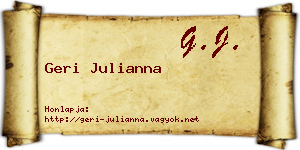 Geri Julianna névjegykártya